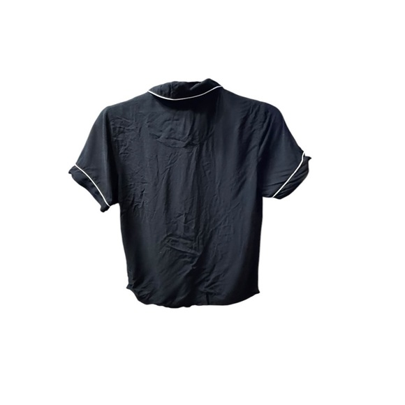 Black with white trim 2 pc pj set med p15 - Picture 2 of 9